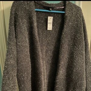 Lane Bryant Open Front Metallic Eyelash Cardigan